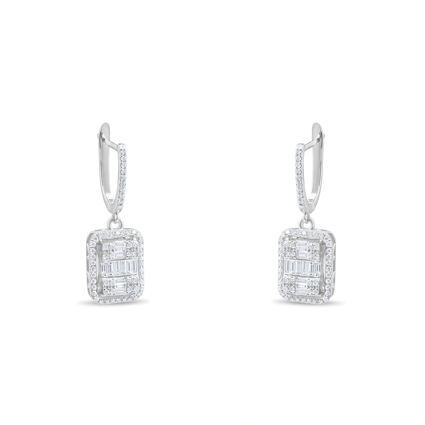 0,90 ct. Baguette Diamond Earring w/14K Gold