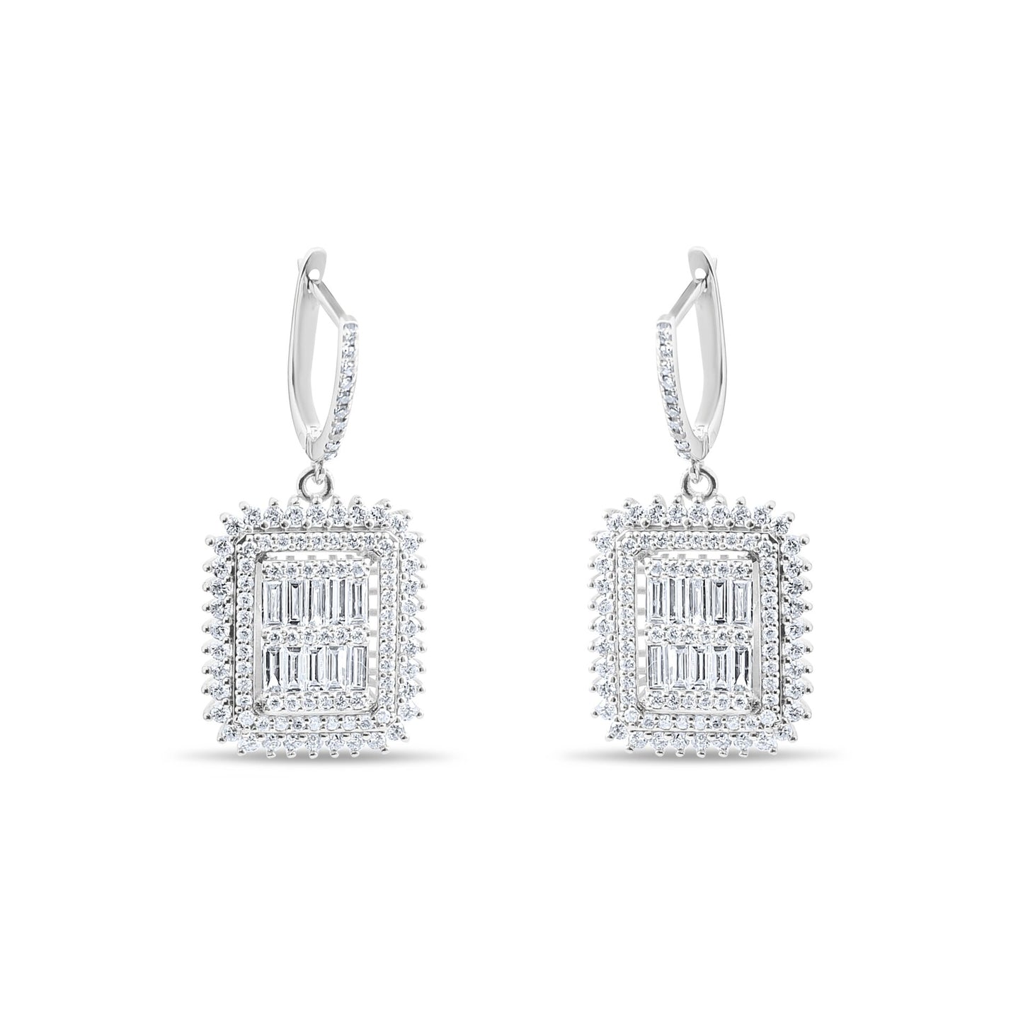 2,60 ct. Baguette Diamond Earring w/14K Gold