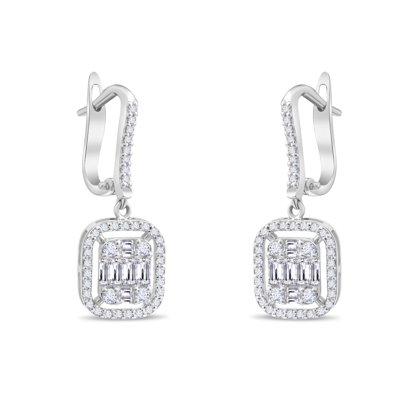 1,03 ct. Baguette Diamond Earring w/14K Gold