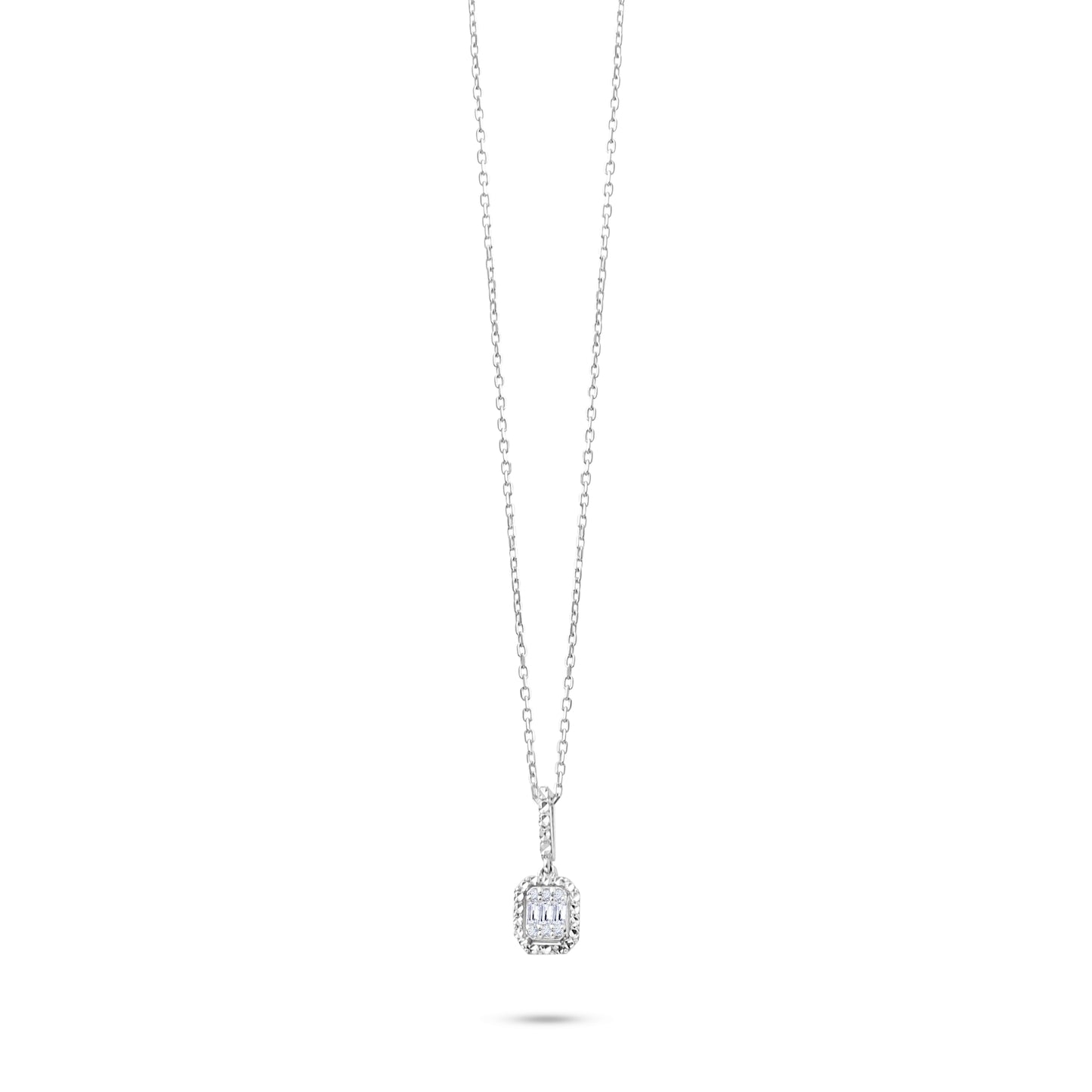 0,08 ct. Diamond Necklace w/14K Gold