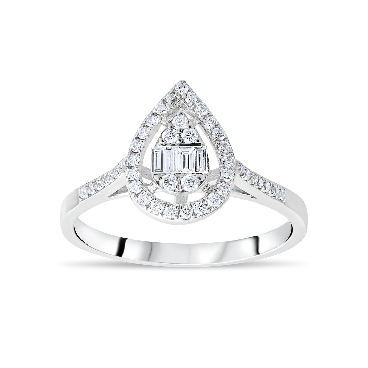 0,25 ct. Baguette Diamond Ring w/14K Gold