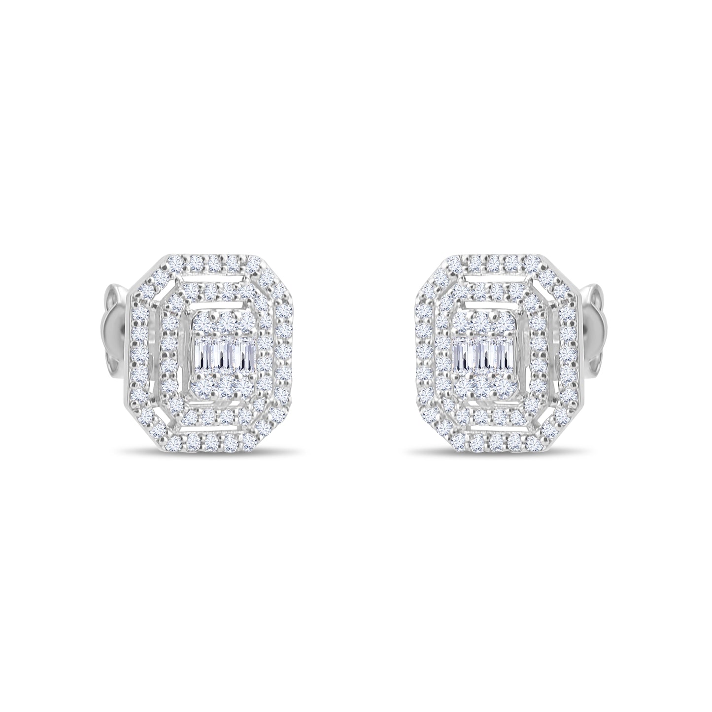 0,56 ct. Baguette Diamond Earring w/14K Gold