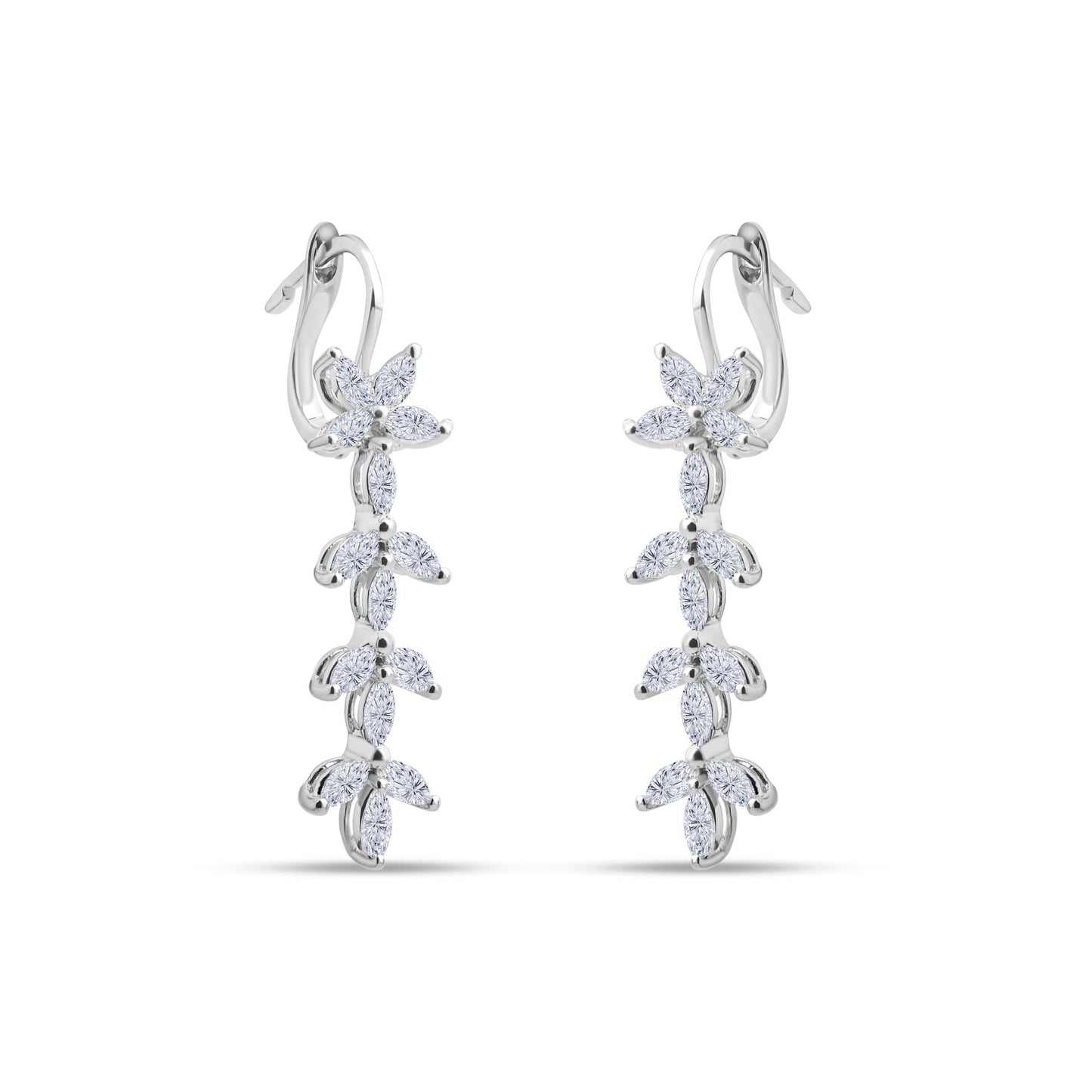 2,05 ct. Baguette Diamond Earring w/14K Gold
