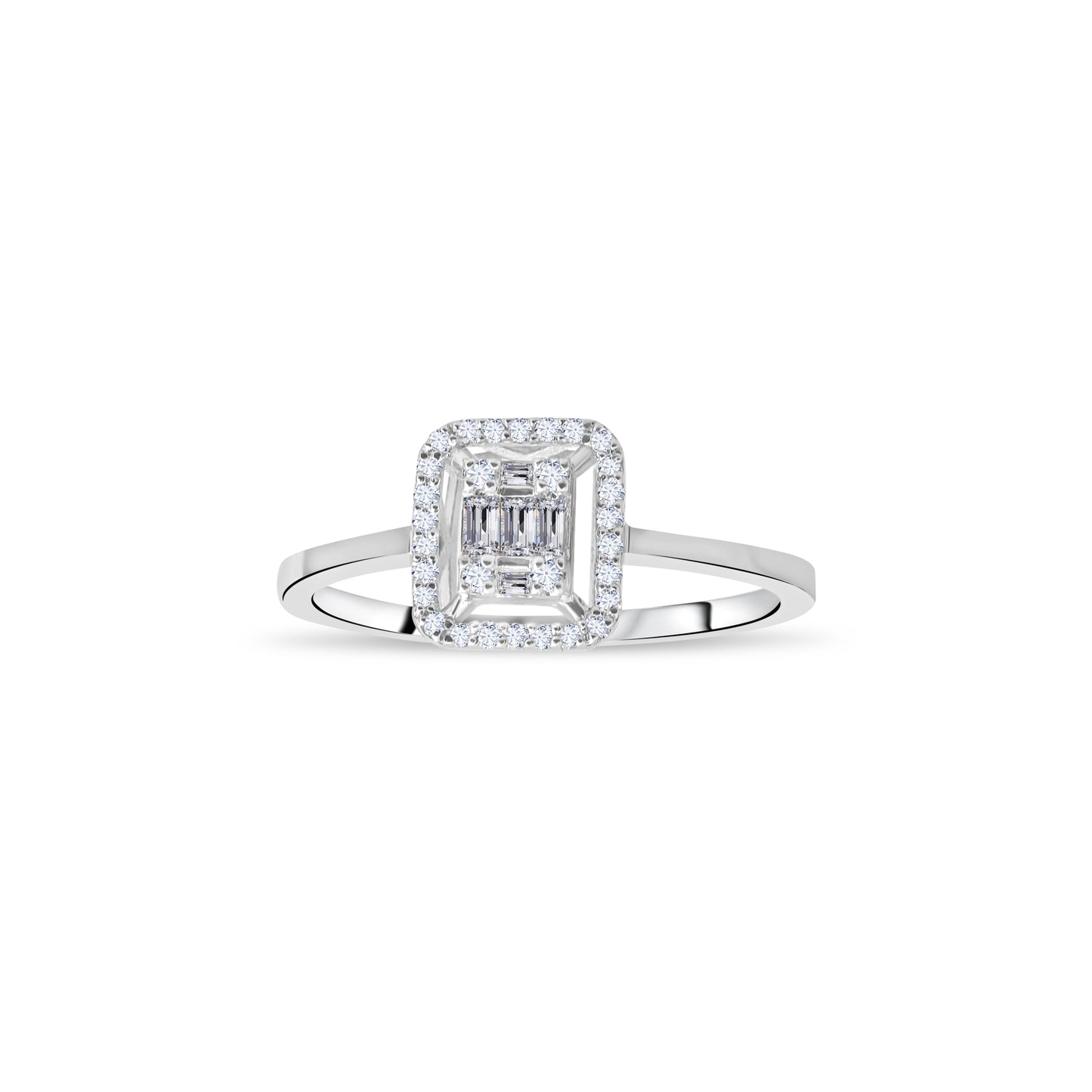 0,21 ct. Baguette Diamond Ring w/14K Gold