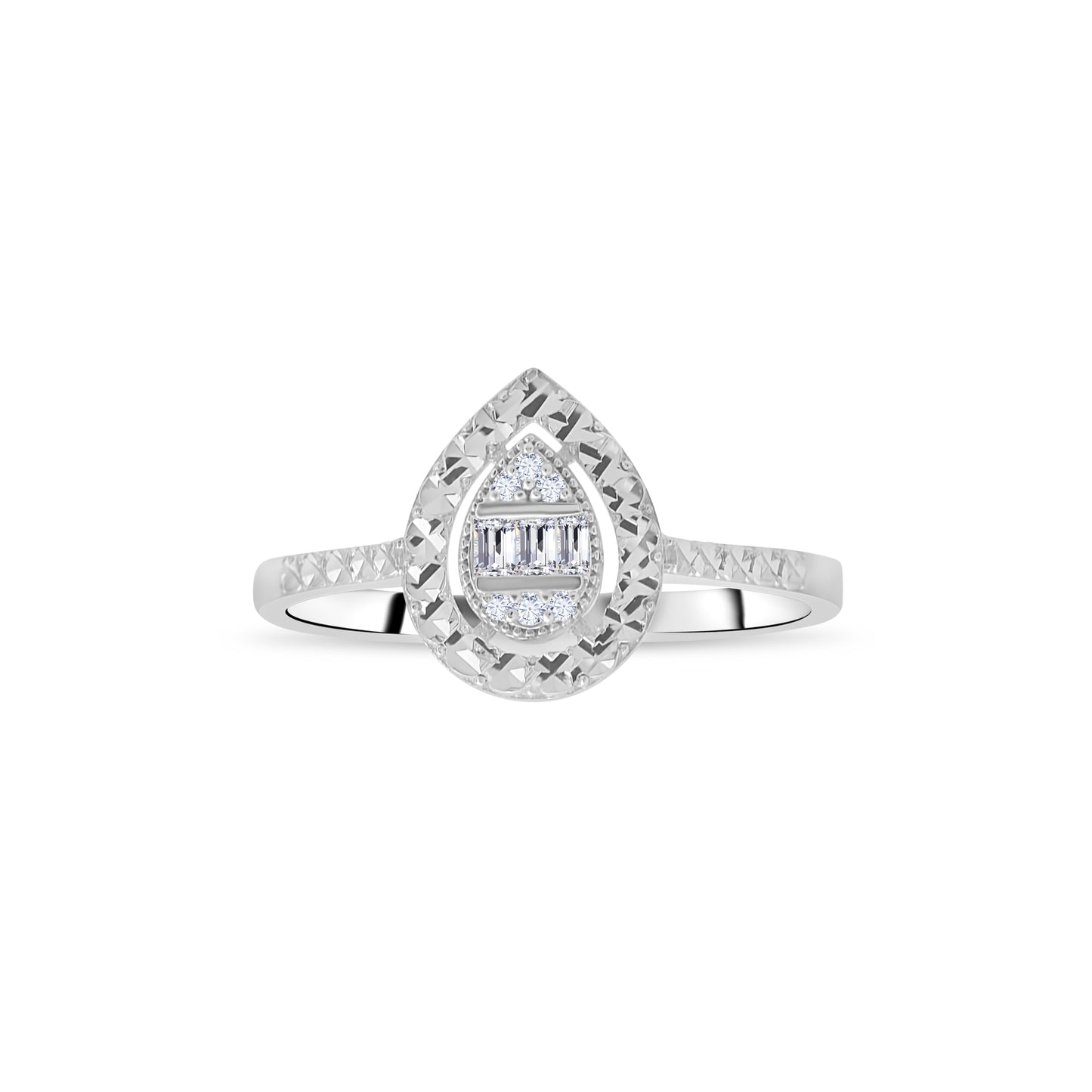 0,08 ct. Baguette Diamond Ring w/14K Gold