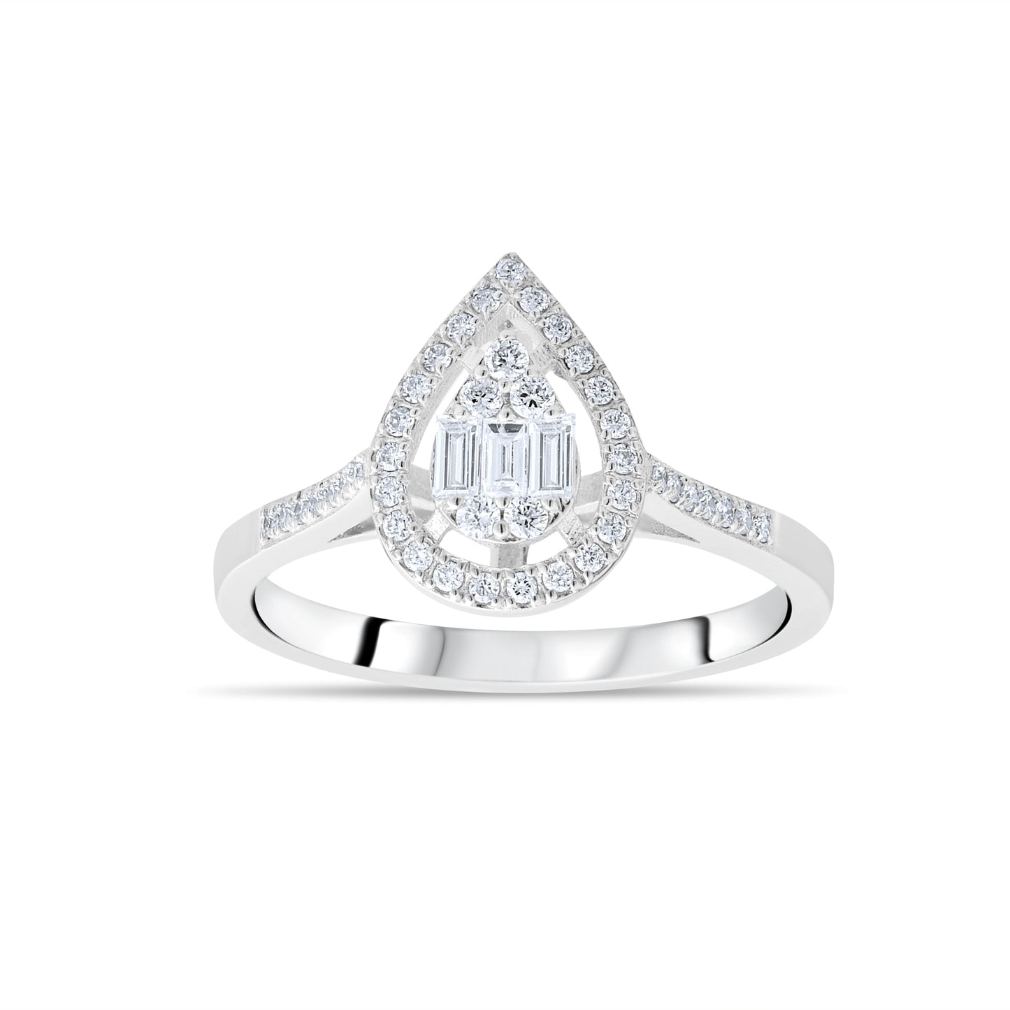0,27 ct. Baguette Diamond Ring w/14K Gold