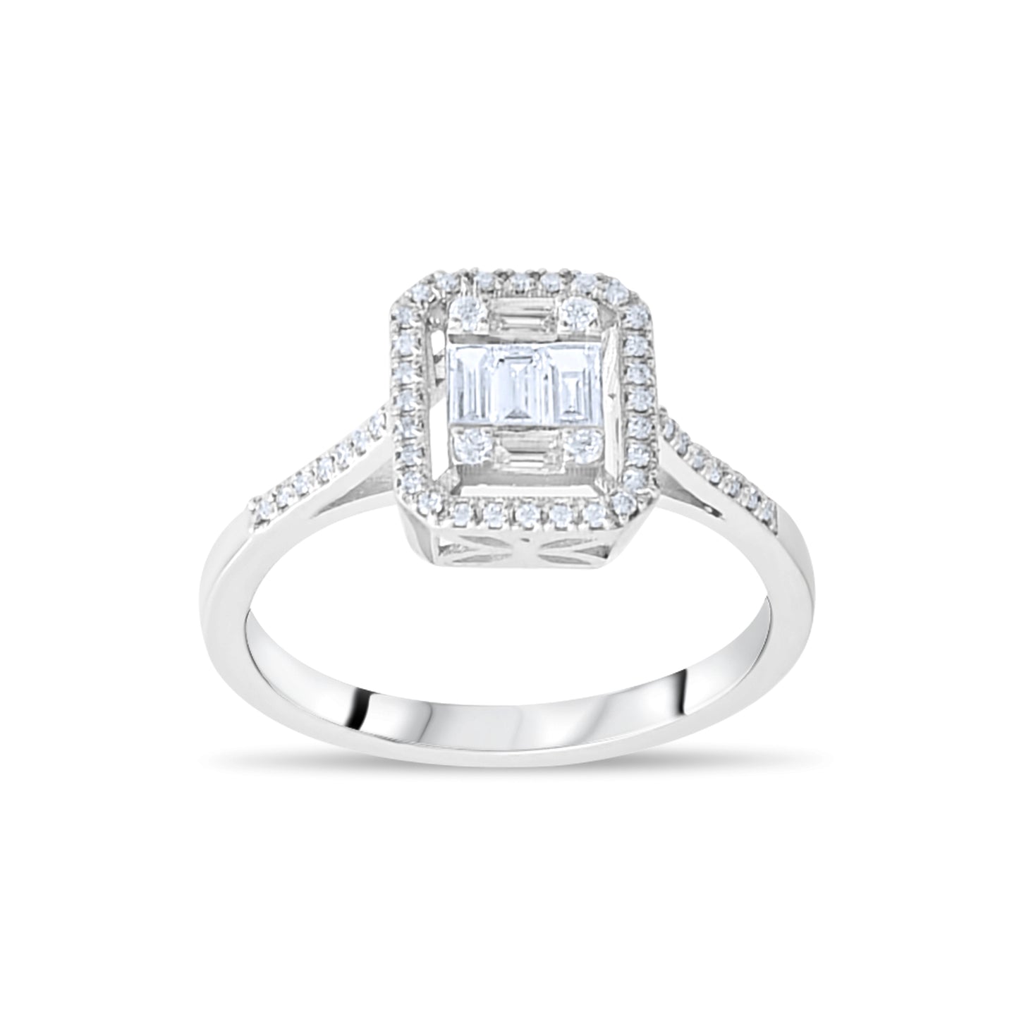 0,31 ct. Baguette Diamond Ring w/14K Gold