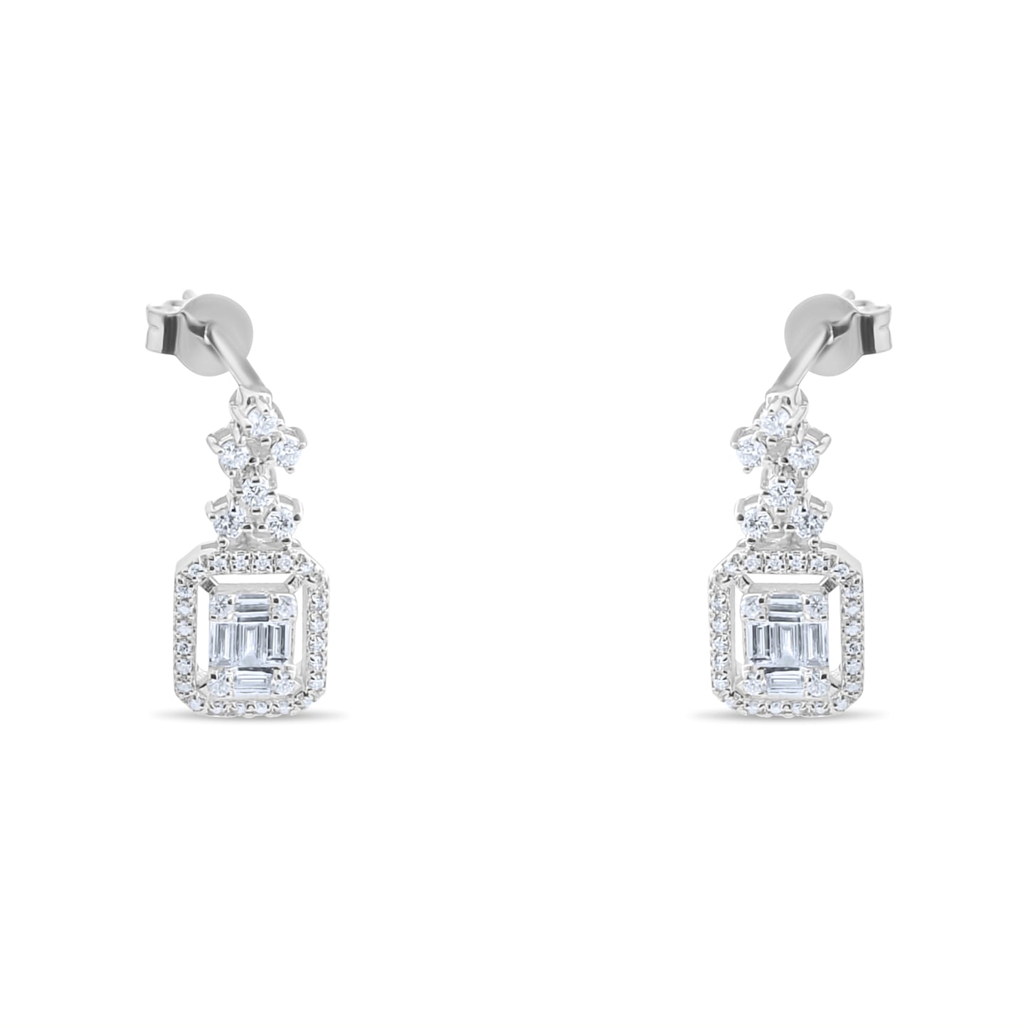 0,57 ct. Baguette Diamond Earring w/14K Gold