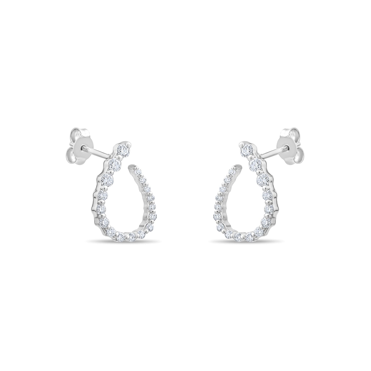 0,44 ct. Baguette Diamond Earring w/14K Gold