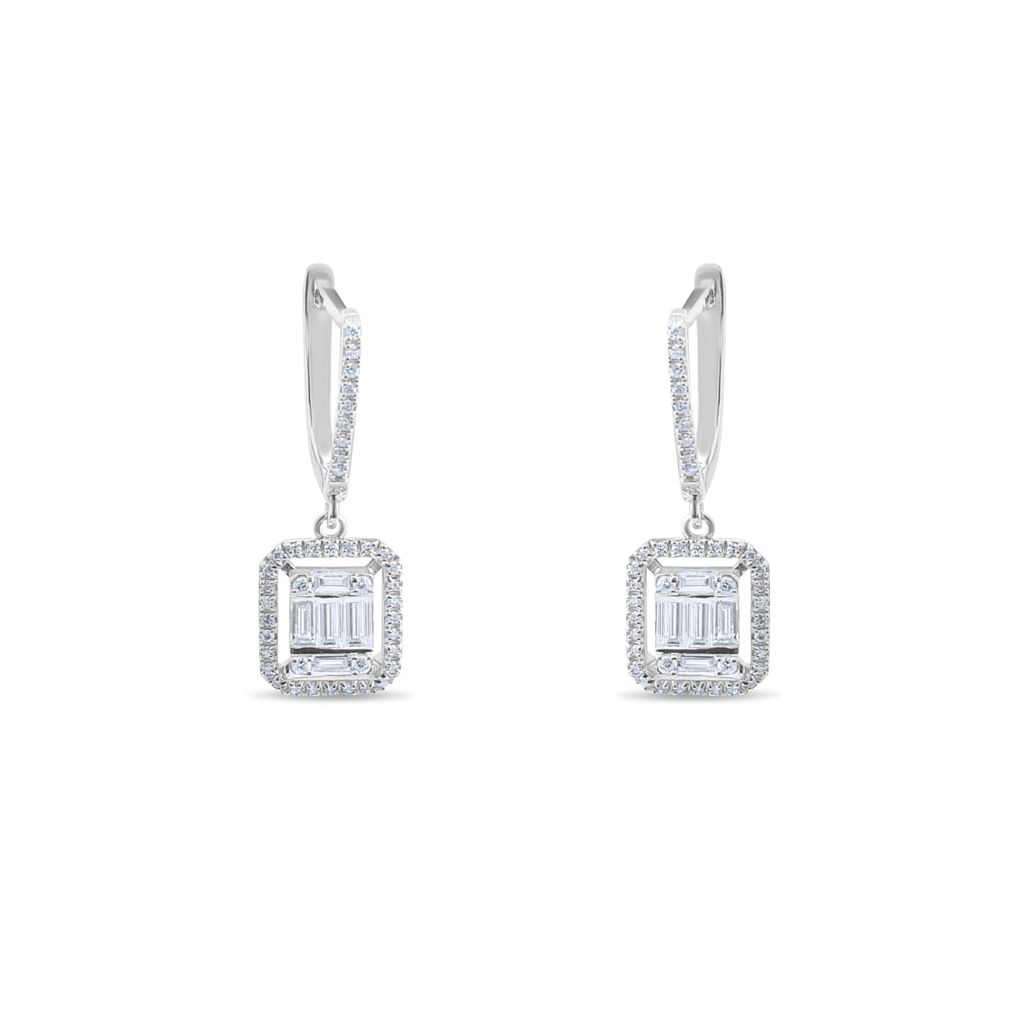 0,65 ct. Baguette Diamond Earring w/14K Gold