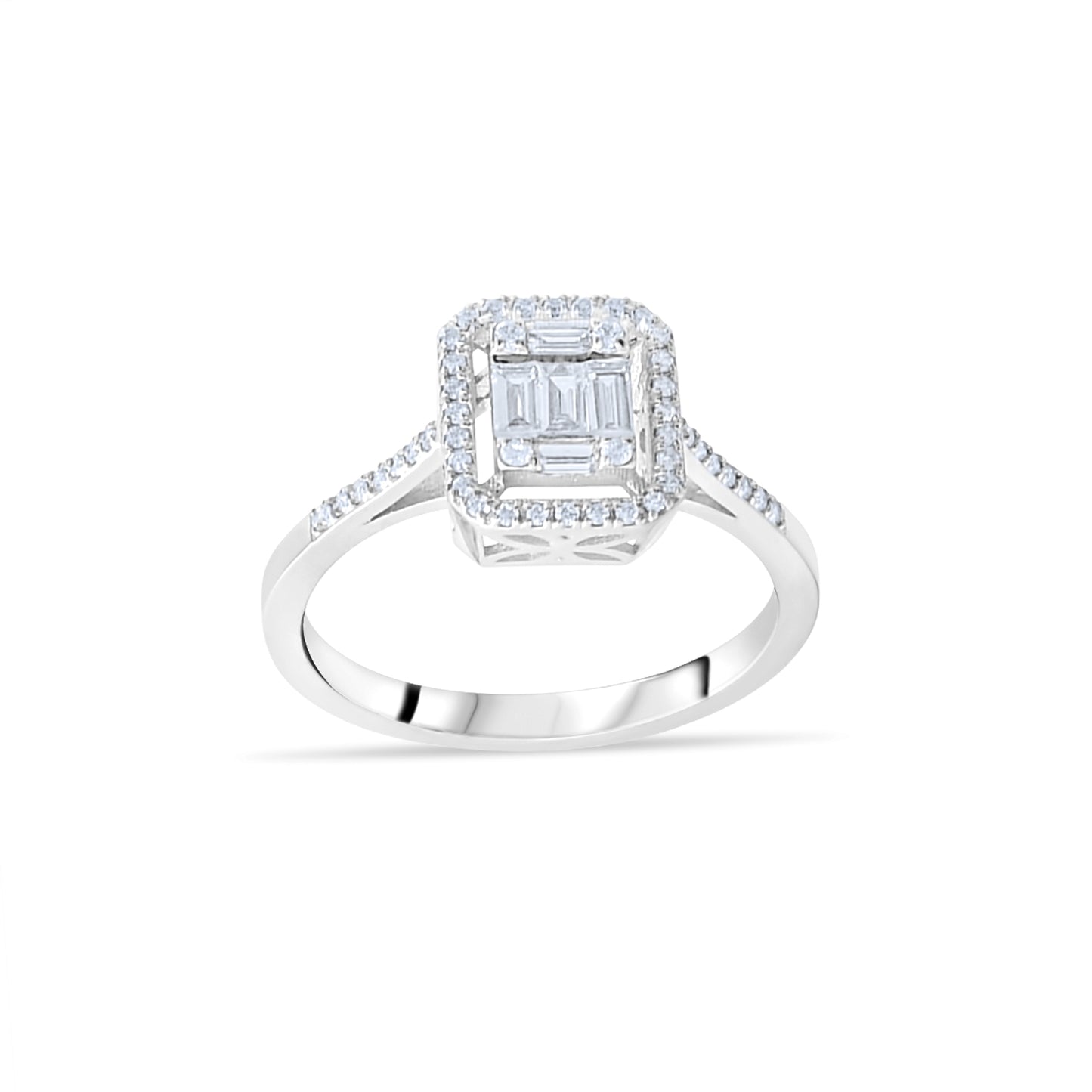 0,34ct. Baguette Diamond Ring w/14K Gold