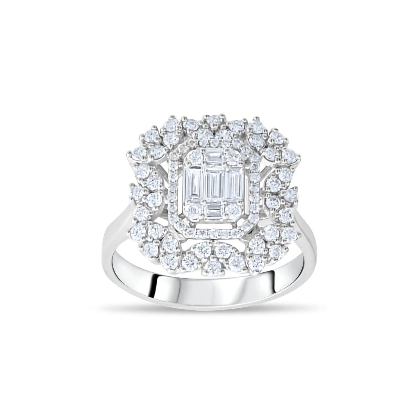 0,78 ct. Baguette Diamond Ring w/14K Gold