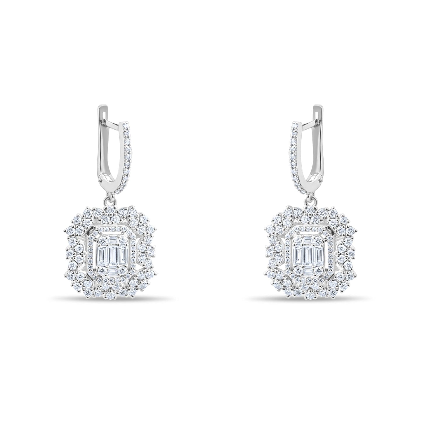 1,61 ct. Baguette Diamond Earring w/14K Gold