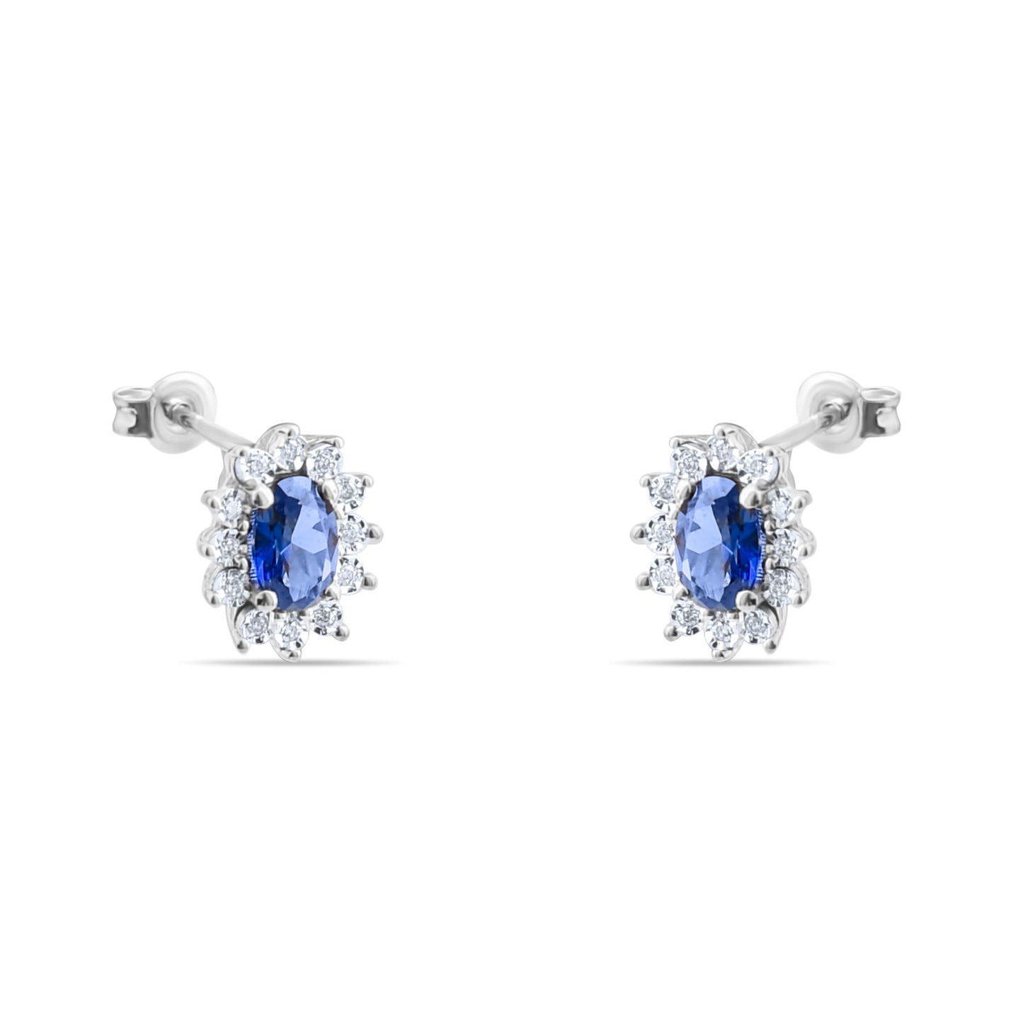 0,09 ct. Baguette Diamond Earring w/14K Gold