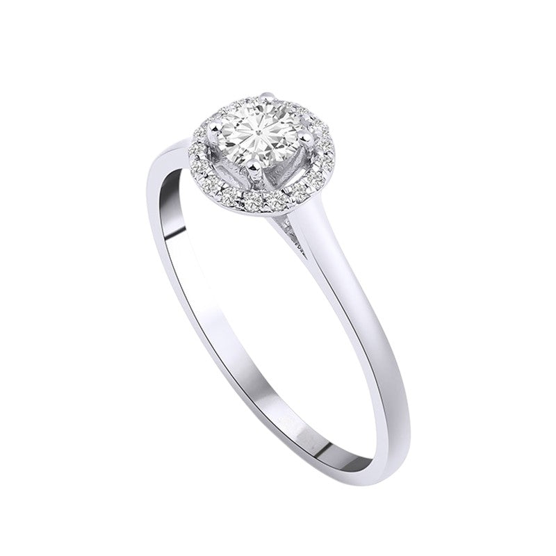 0,30 ct. Solitaire Diamond Ring w/14K Gold