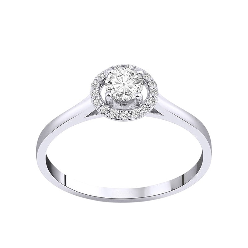 0,30 ct. Solitaire Diamond Ring w/14K Gold