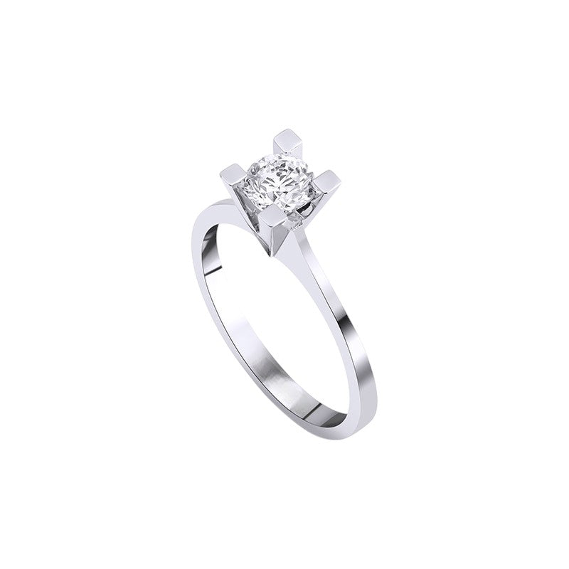 0,51 ct. Solitaire Diamond Ring w/14K Gold