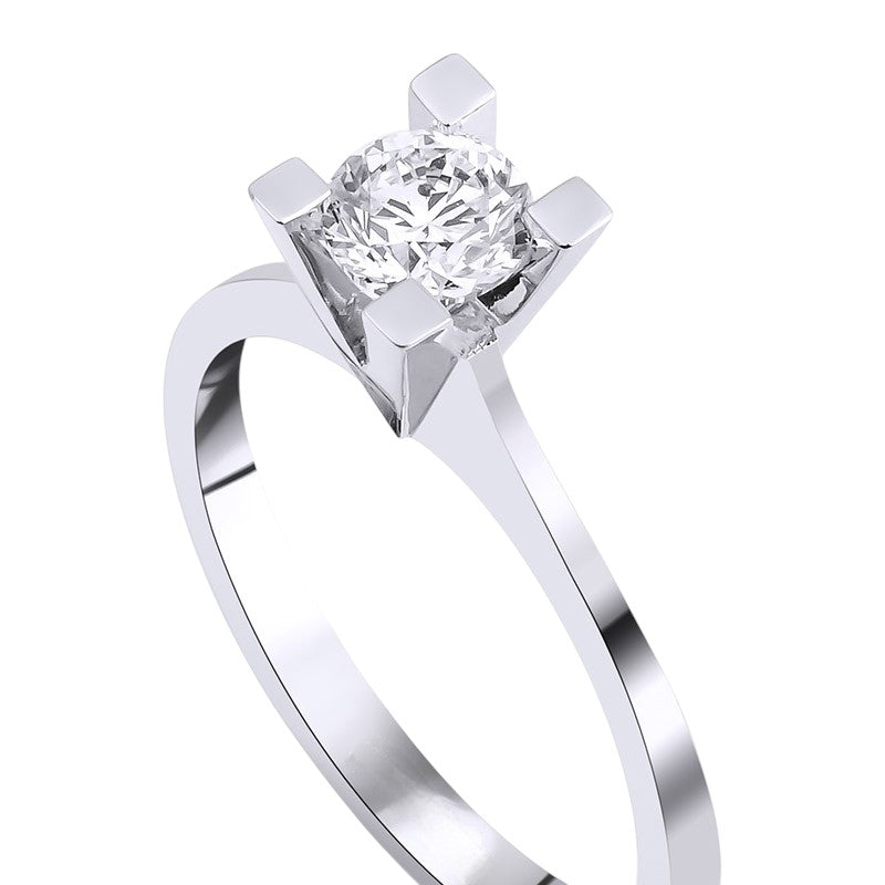0,51 ct. Solitaire Diamond Ring w/14K Gold