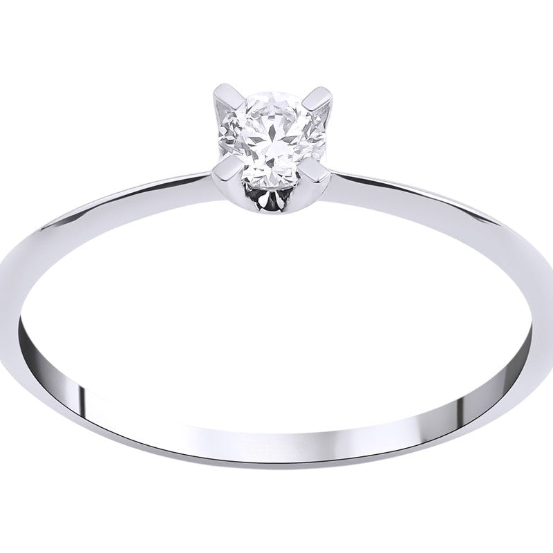 0,20 ct. Solitaire Diamond Ring w/14K Gold