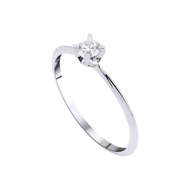 0,20 ct. Solitaire Diamond Ring w/14K Gold