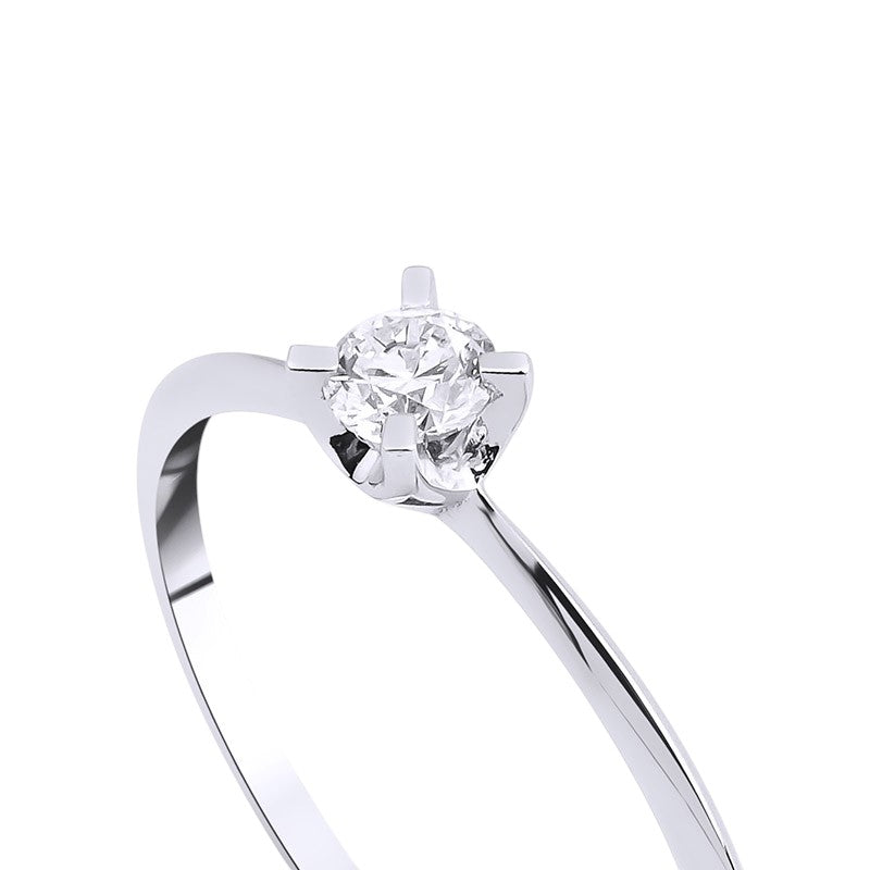0,20 ct. Solitaire Diamond Ring w/14K Gold