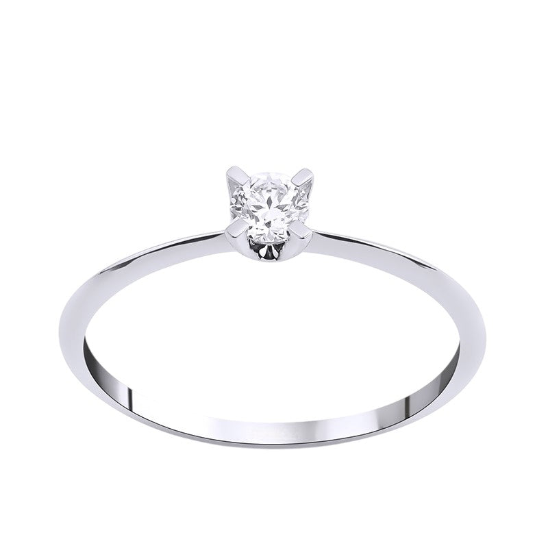 0,20 ct. Solitaire Diamond Ring w/14K Gold