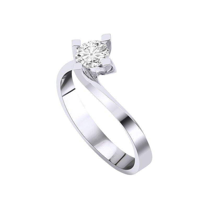0,20 ct. Solitaire Diamond Ring w/14K Gold