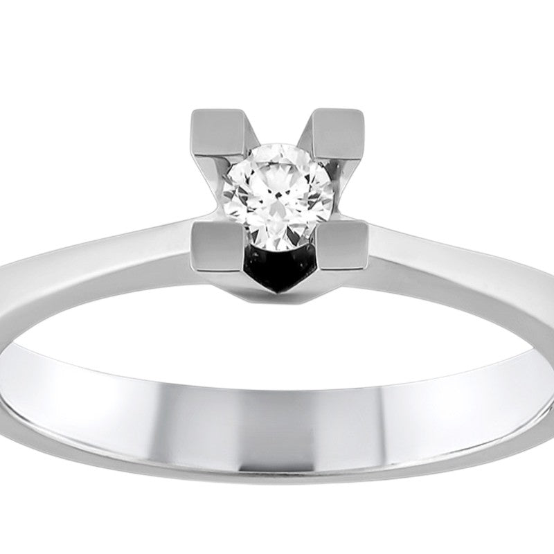 0,15 ct. Solitaire Diamond Ring w/14K Gold