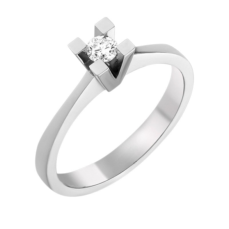 0,15 ct. Solitaire Diamond Ring w/14K Gold