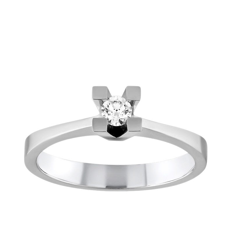 0,15 ct. Solitaire Diamond Ring w/14K Gold