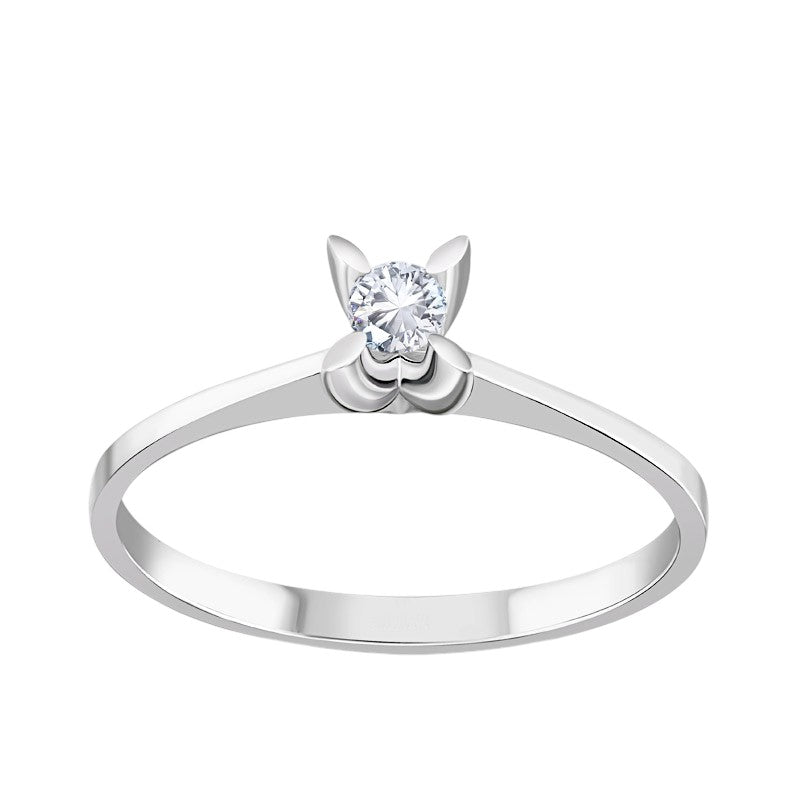 0,10 ct. Solitaire Diamond Ring w/8K Gold
