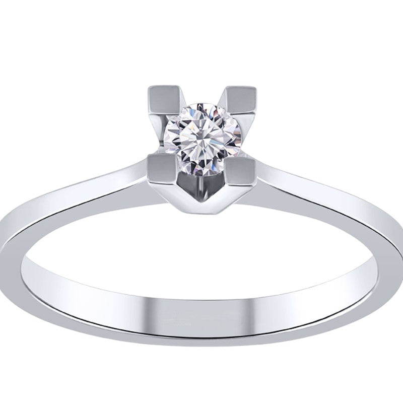 0,25 ct. Solitaire Diamond Ring w/14K Gold