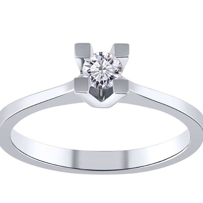 0,20 ct. Solitaire Diamond Ring w/14K Gold
