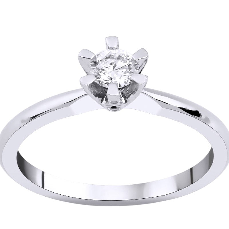 0,15 ct. Solitaire Diamond Ring w/14K Gold