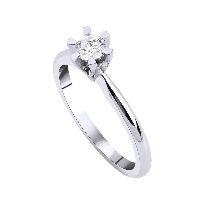 0,15 ct. Solitaire Diamond Ring w/14K Gold