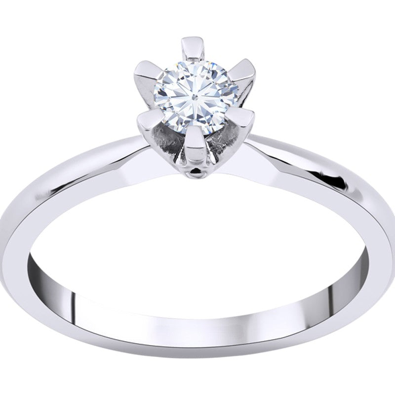 0,30 ct. Solitaire Diamond Ring w/14K Gold