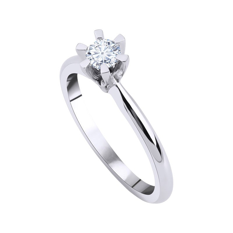 0,30 ct. Solitaire Diamond Ring w/14K Gold