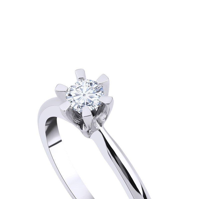0,30 ct. Solitaire Diamond Ring w/14K Gold