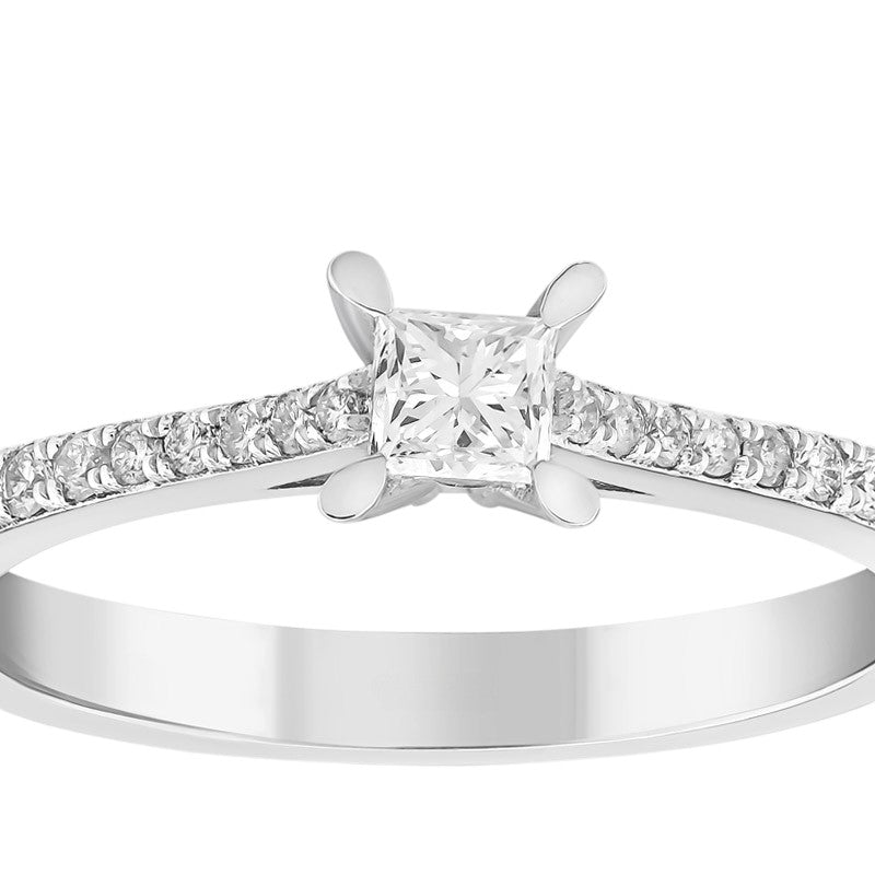 0,50 ct. Solitaire Diamond Ring w/14K Gold