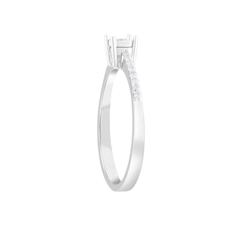 0,12 ct. Solitaire Diamond Ring w/14K Gold