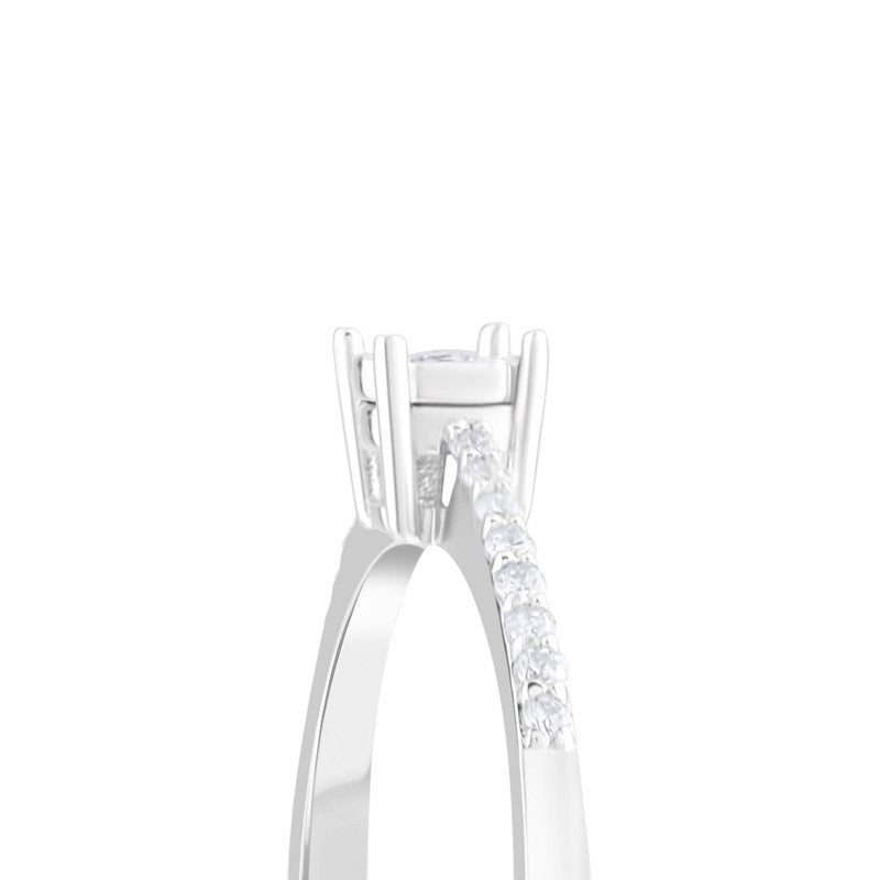 0,12 ct. Solitaire Diamond Ring w/14K Gold