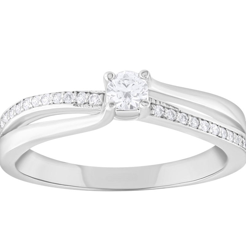 0,25 ct. Solitaire Diamond Ring w/14K Gold