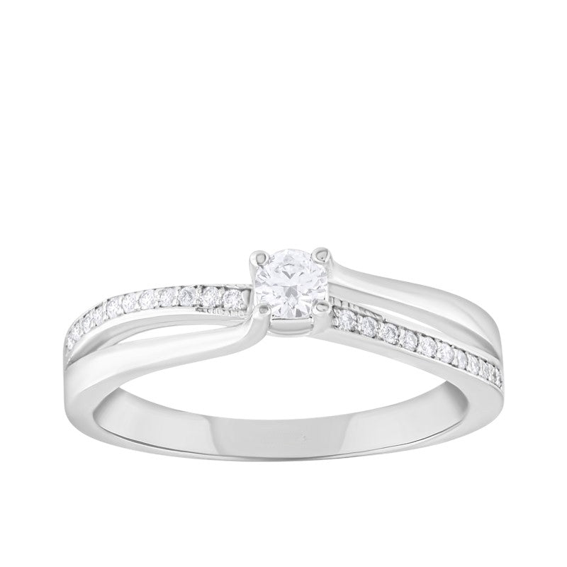 0,25 ct. Solitaire Diamond Ring w/14K Gold