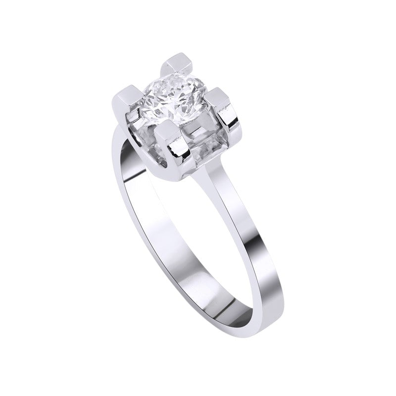 0,20 ct. Solitaire Diamond Ring w/14K Gold