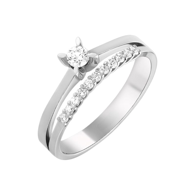 0,25 ct. Solitaire Diamond Ring w/14K Gold