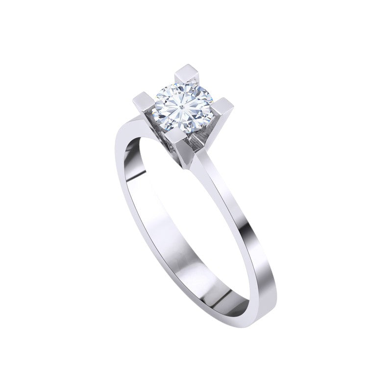 0,50 ct. Solitaire Diamond Ring w/14K Gold