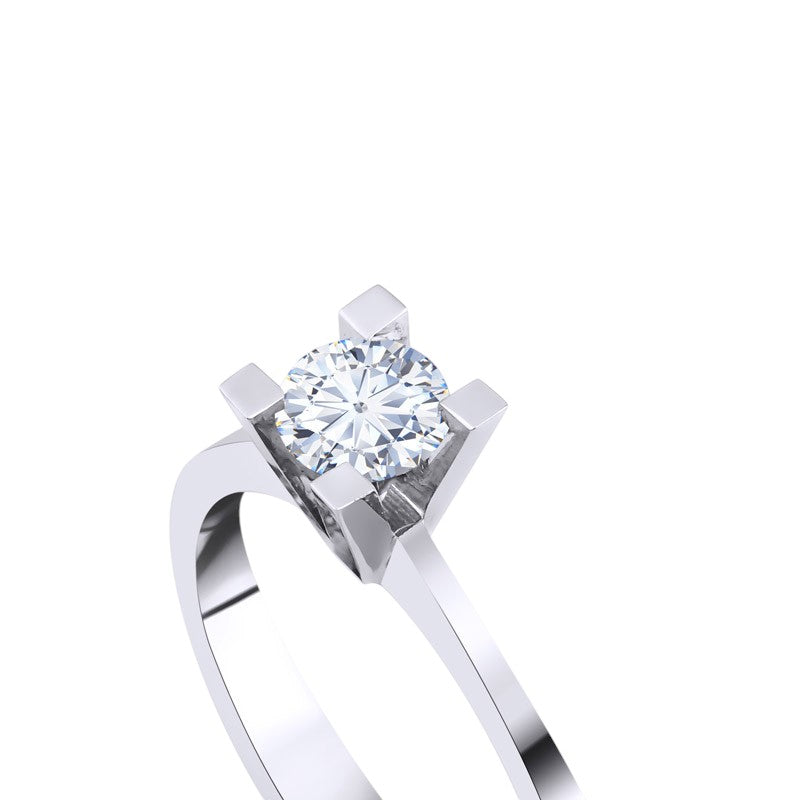 0,50 ct. Solitaire Diamond Ring w/14K Gold