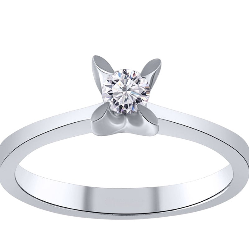 0,10 ct. Solitaire Diamond Ring w/8K Gold