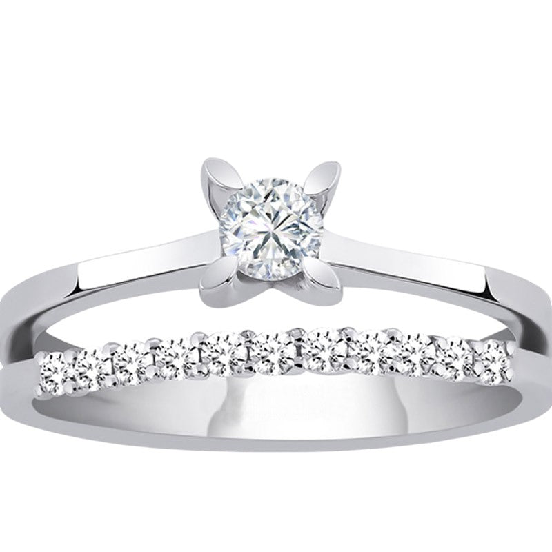 0,40 ct. Solitaire Diamond Ring w/14K Gold