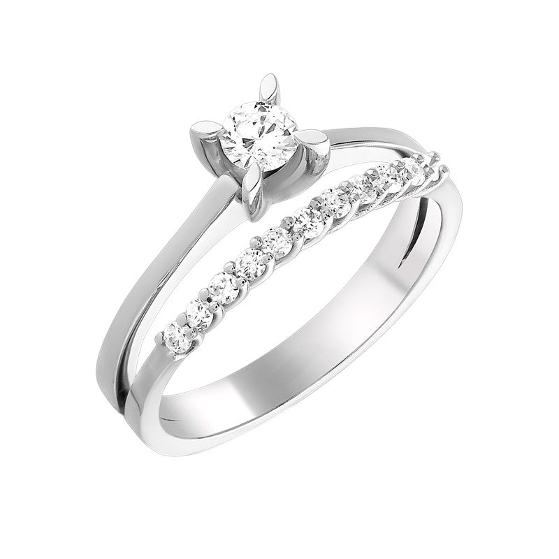 0,30 ct. Solitaire Diamond Ring w/14K Gold